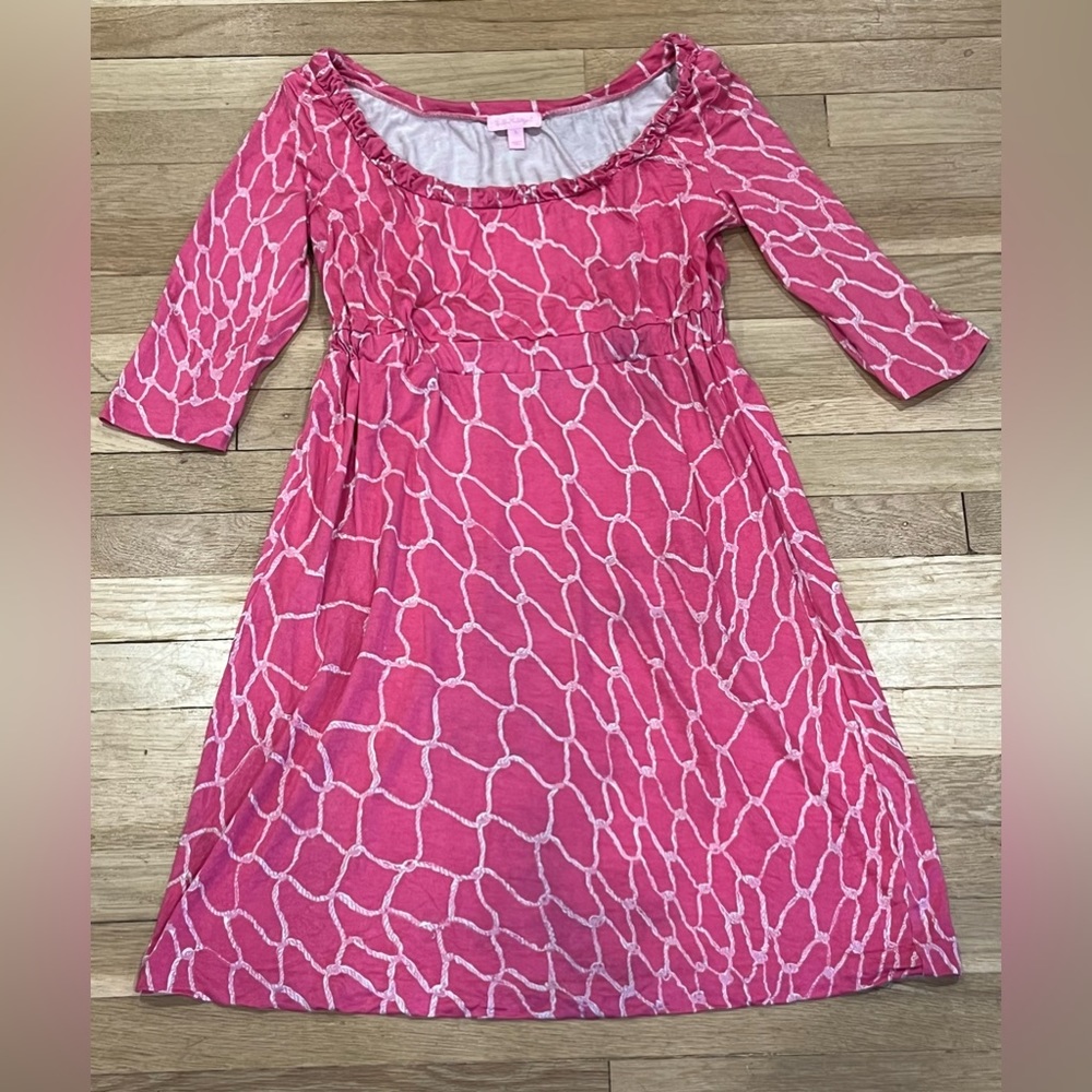 Lilly Pulitzer Pink Rope Silk Dress Small